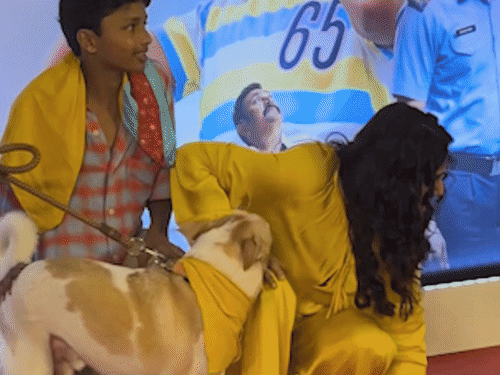 Raveena Tandon stays calm as dog lunges at her:Actress clarifies 'He did not attack me,' attends screening of film 'Ohh My Dog'