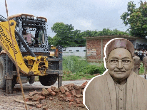 बुलडोजर Vs ब्राह्मण, UP सरकार की नई मुश्किल:क्या चबूतरा कांड और बाहुबली की मूर्ति बिगाड़ेगी BJP का खेल