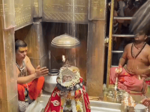 गर्भगृह में बाबा विश्वनाथ के लिए लगाई गई जलधारी:श्रावण पूर्णिमा तक गिरती रहेगी गंगा जलधार, लगभग 300 वर्ष पूरानी है परम्परा