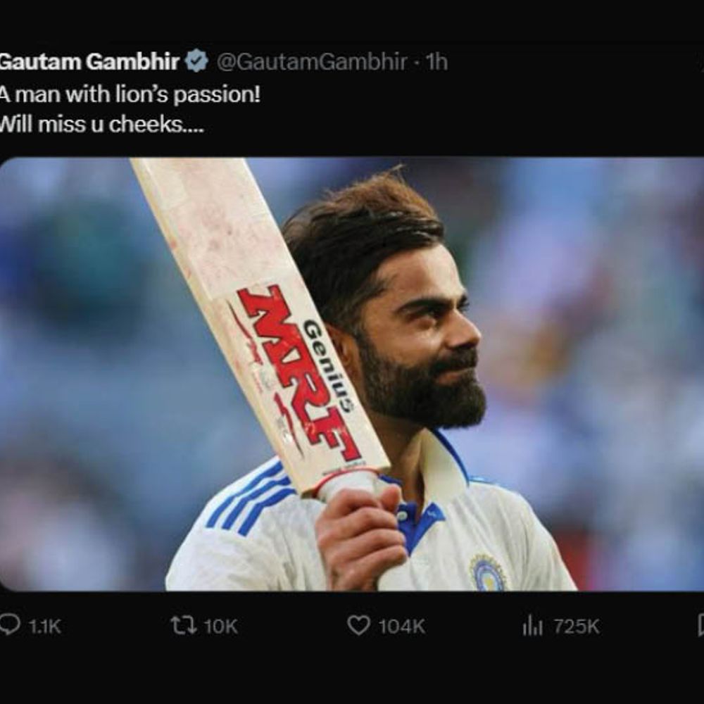 मुझे वो आंसू याद रहेंगे जो तुमने कभी नहीं दिखाए-अनुष्का:विराट के संन्यास पर गंभीर बोले- शेर जैसे जुनून वाले कोहली को मिस करेंगे; रिएक्शंस