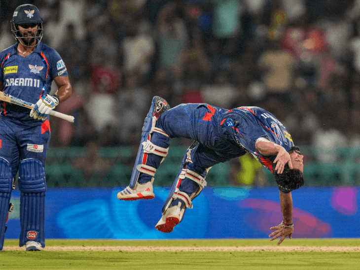 दिग्वेश की मांकडिंग, पंत ने अपील वापस ली:नो-बॉल पर कैच हुए जितेश, छक्के से फिफ्टी पूरी की; हैट्रिक लेने से चूके ओरूर्क