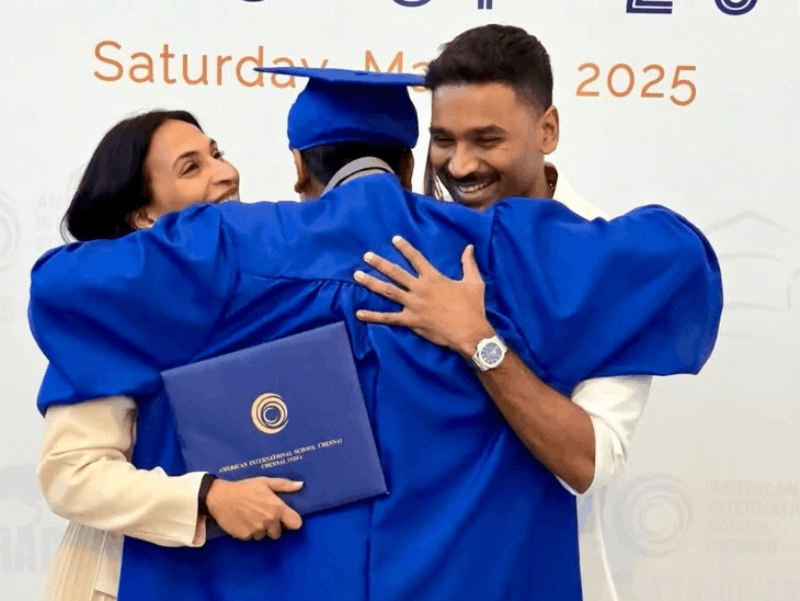 तलाक के बावजूद बेटे के लिए फिर साथ आए धनुष-ऐश्वर्या:एक्टर ने शेयर की फैमिली फोटोज, फैंस बोले- आप दोनों को साथ देखकर खुशी हुई