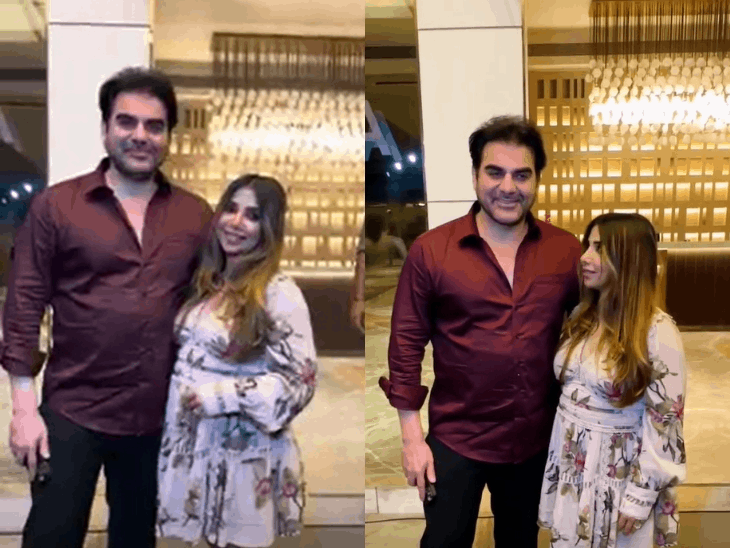 अरबाज खान ने शूरा खान के साथ दिया पोज:प्रेग्नेंसी के सवाल पर शरमाया कपल; धन्यवाद कहने के बाद एक्टर बोले- कभी-कभी समझा करो