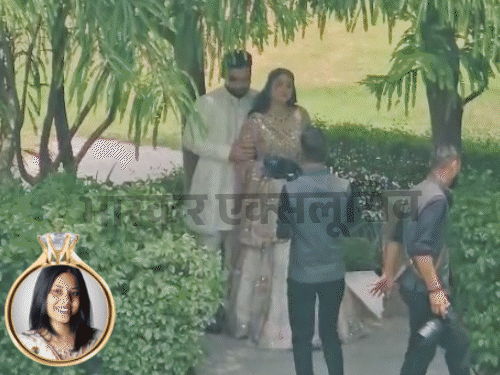 क्रिकेटर रिंकू और सांसद प्रिया की रिंग सेरेमनी:प्रिया ने पिंक लहंगा, रिंकू ने शेरवानी पहनी; फोटोशूट का वीडियो सामने आया