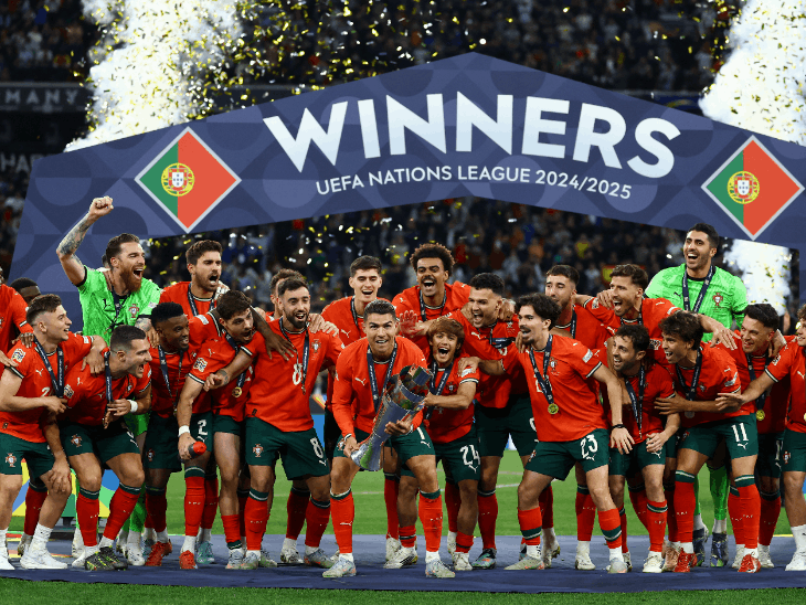 पुर्तगाल ने दूसरा UEFA नेशंस लीग खिताब जीता:पेनल्टी शूटआउट में स्पेन को 5-3 से हराया; फाइनल के दौरान एक फैन की मौत