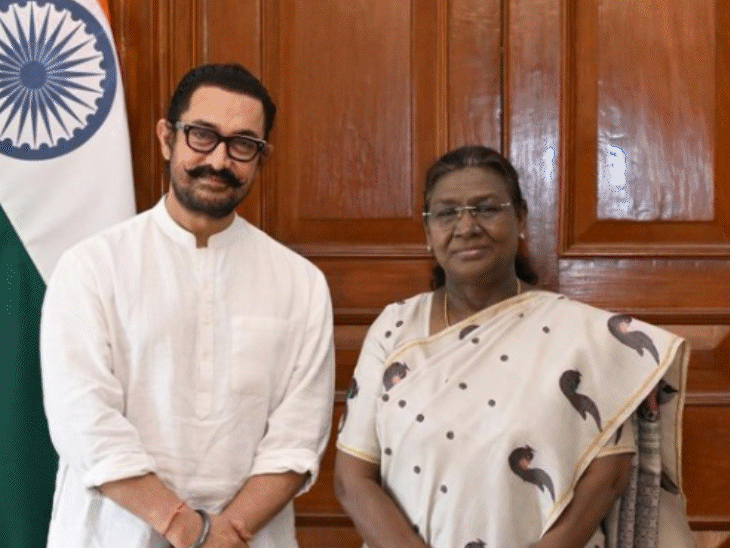 आमिर खान ने की राष्ट्रपति द्रौपदी मुर्मू से मुलाकात:सितारे जमीन पर की राष्ट्रपति भवन में स्पेशल स्क्रीनिंग रखी थी, पूरी कास्ट रही मौजूद