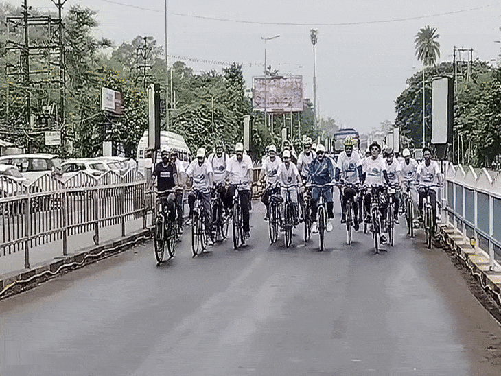 इंदौर में रीजनल पार्क से निकली साइक्लोथोन:जल गंगा संवर्धन अभियान के तहत आयोजन; महापौर बोले - इंदौरी कभी पीछे नहीं रहता