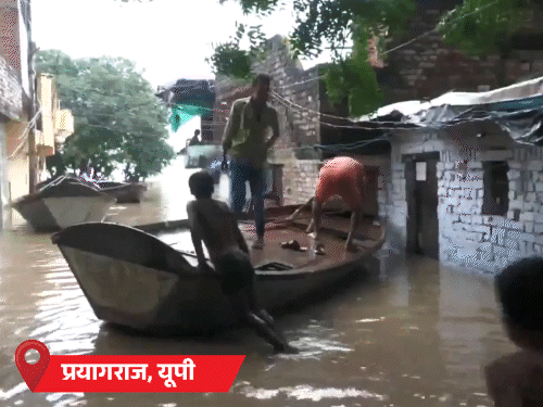 UP के 17 जिलों में बाढ़, 300+ मकान ढहे:16 मौतें, 11 जिलों के स्कूल बंद; 7 राज्यों में बारिश का ऑरेंज अलर्ट