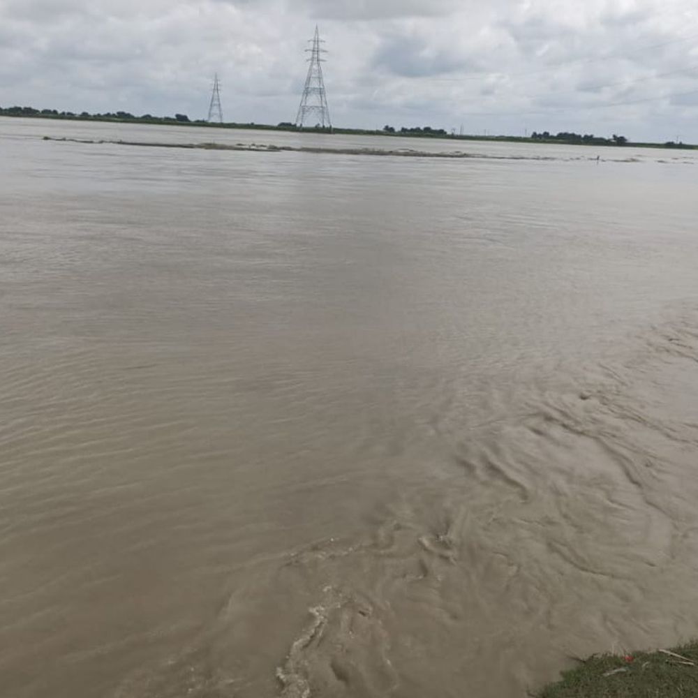 कोसी नदी में रिकॉर्ड जलस्तर:मधेपुर में बराज पर 1.93 लाख क्यूसेक पानी का डिस्चार्ज, खेतों में भरा पानी