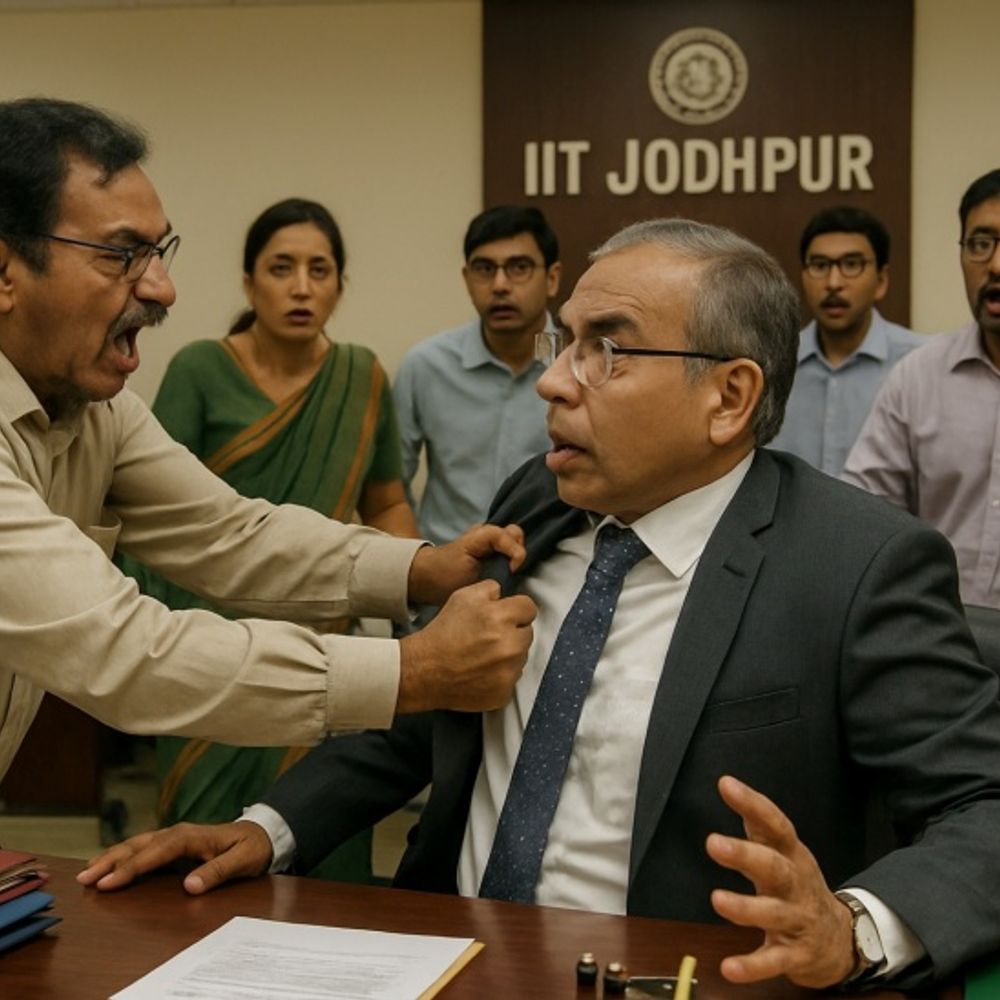 IIT जोधपुर के डायरेक्टर और प्रोफेसर के बीच मारपीट:रजिस्ट्रार बोले-फैकल्टी ने निदेशक पर जानलेवा हमला किया, टीचर का आरोप-मुझे मारने की कोशिश हुई