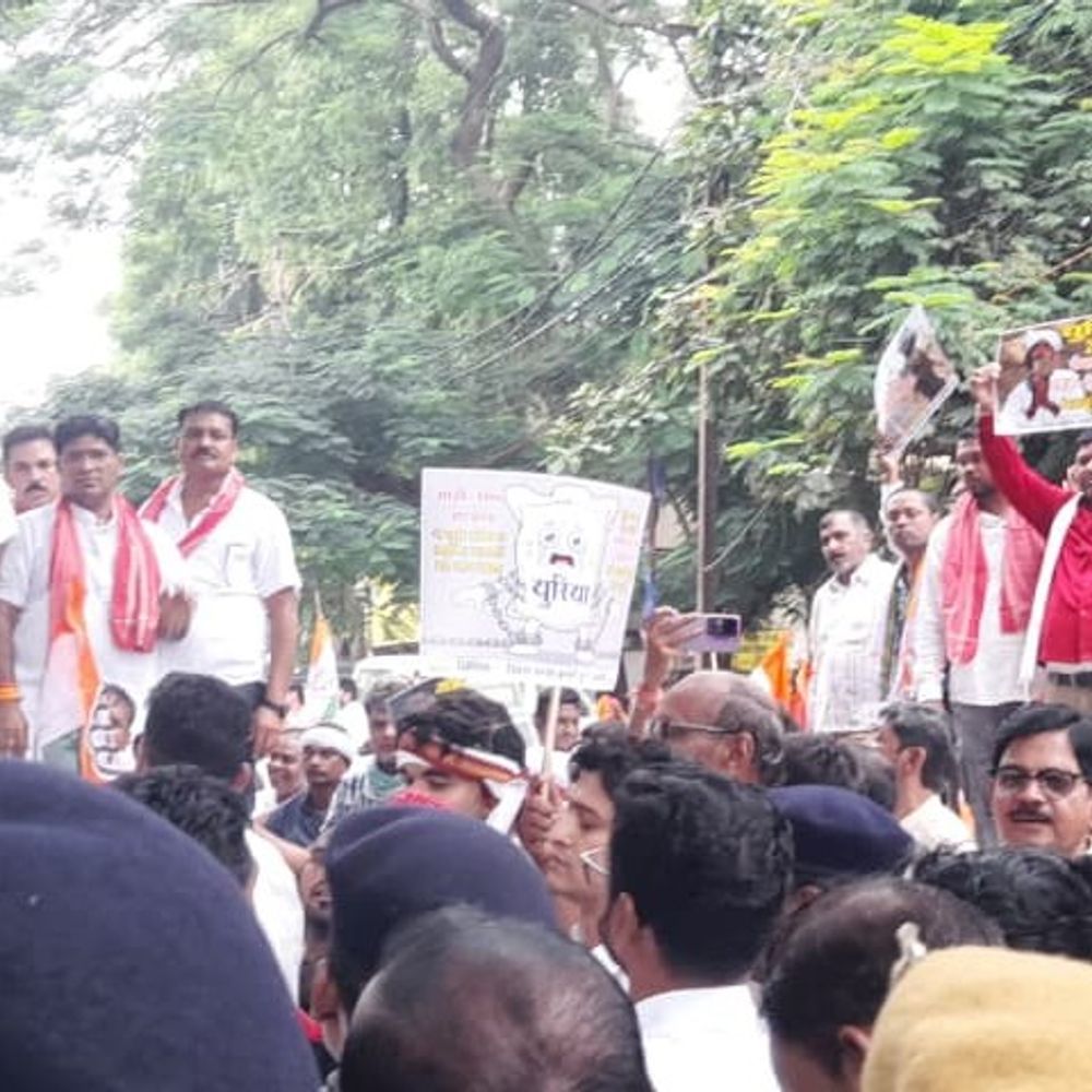 यूरिया की कालाबाजारी पर कांग्रेस का हल्ला बोल:बैलगाड़ी में बैठ कलेक्टोरेट पहुंचे नेता, कहा- 200 की यूरिया खाद 2000 में खरीद रहे किसान