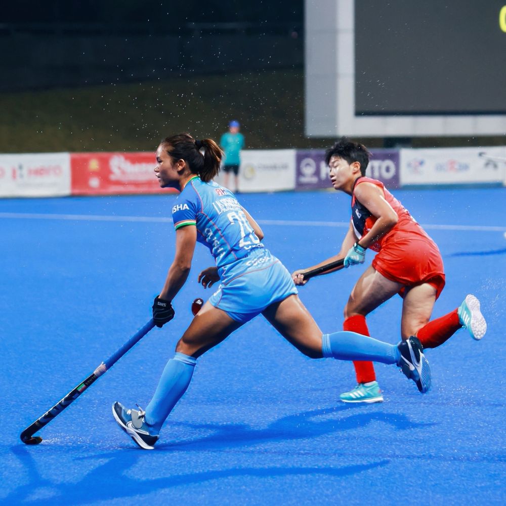 भारतीय महिला हॉकी टीम ने सुपर-4 में पहला मैच जीता:एशिया कप में कोरिया को 4-2 से हराया; वैष्णवी, संगीता, लालरेम्सियामी और रुतुजा के गोल