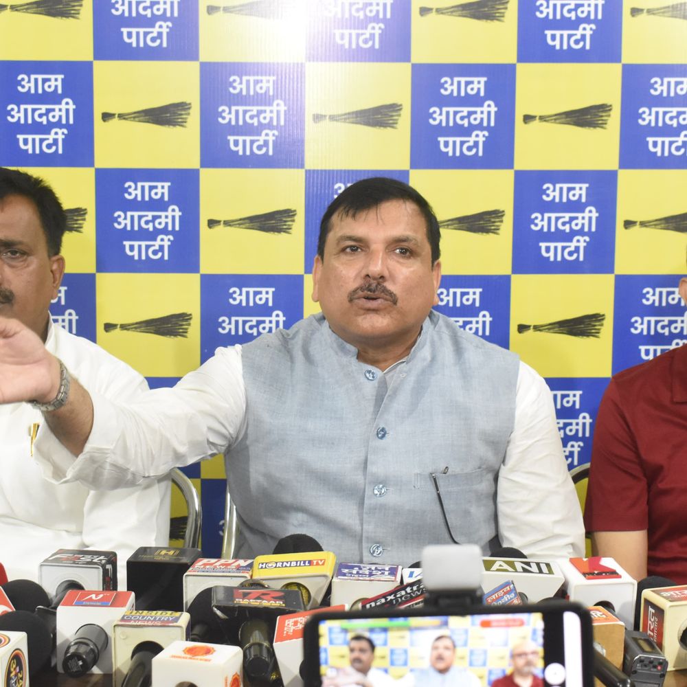 लखनऊ में आप नेता संजय सिंह की पीसी:भाजपा पर साधा निशाना, संजय बोले- AAP की लोकप्रियता से भाजपा बौखलाई