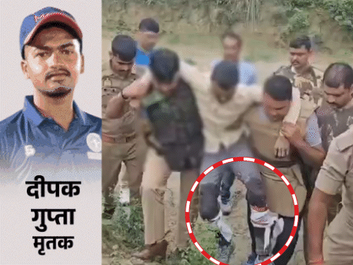 गोरखपुर में NEET छात्र के हत्यारोपी का एनकाउंटर:कुशीनगर में दोनों पैर में गोली मारी, कंधे पर टांगकर ले गए पुलिसवाले