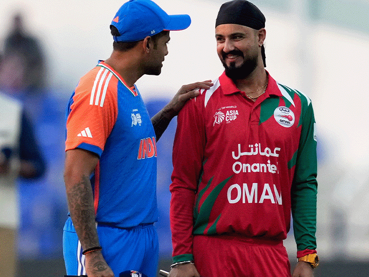 ओमान के कप्तान ने BCCI से सपोर्ट मांगा:बोले- हमें NCA में ट्रेनिंग लेने दें; सूर्या ने खिलाड़ियों से बातचीत की