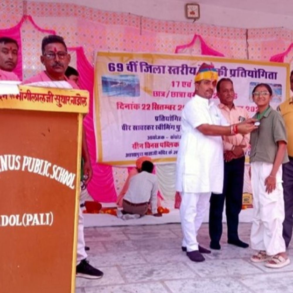 पाली में रिया और आदित्य रहे बेस्ट तैराक:नाडोल में हुई जिला स्तरीय प्रतियोगिता, विजेताओं का हुआ सम्मान