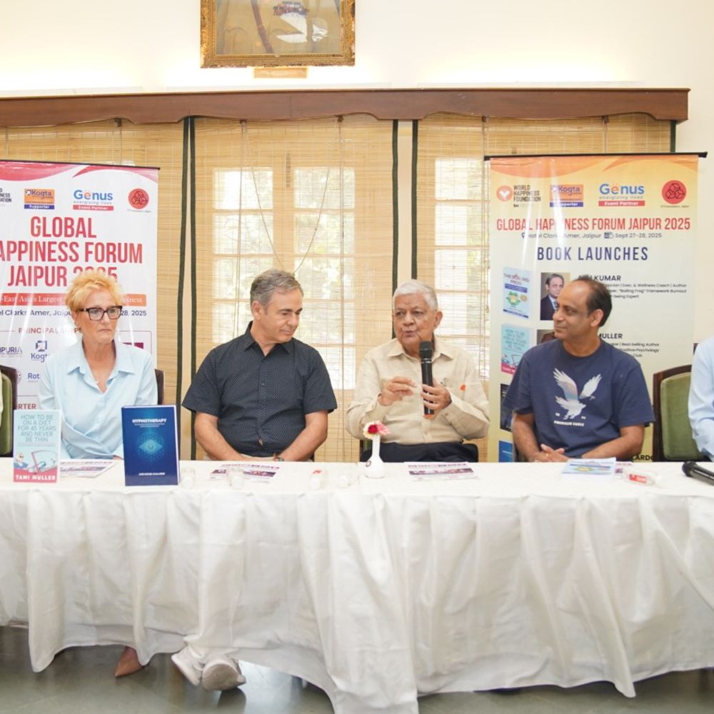 जयपुर में 27–28 सितंबर को होगा ग्लोबल हैप्पीनेस फोरम:गेटवे टू ग्लोबल हैप्पीनेस थीम पर होगा आयोजन, 20 वक्ता और 600 प्रतिभागी लेंगे हिस्सा