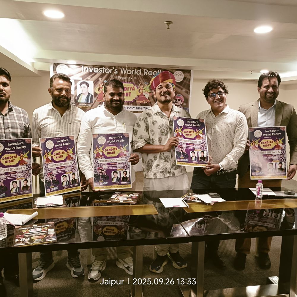 जयपुर के मानसरोवर में डांडिया नाइट 29 सिंतबर को:गरबा महोत्सव पोस्टर का विमोचन हुआ; महाभारत फेम टीवी अभिनेता सौरभ राज जैन विशेष अतिथि होंगे