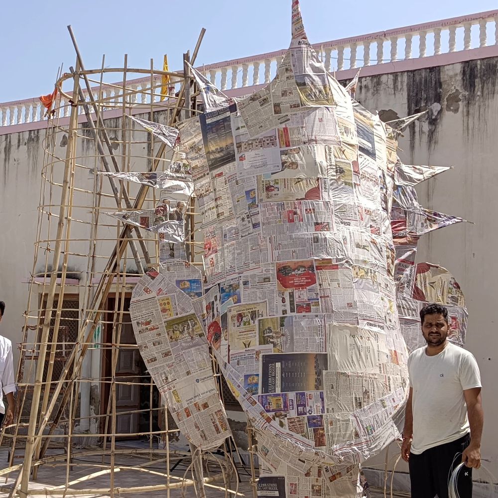 डीडवाना में दशहरे पर 71 फीट के रावण का दहन:2 अक्टूबर को दशहरा मेला मैदान में होगा आयोजन