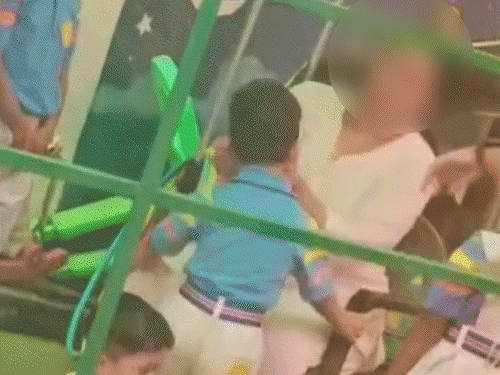 पानीपत में बच्चे को स्कूल में उल्टा लटकाकर पीटा; VIDEO:दूसरी कक्षा का छात्र, काम न करने पर प्रिंसिपल ने डांटा; ड्राइवर ने रस्सियों से बांधा