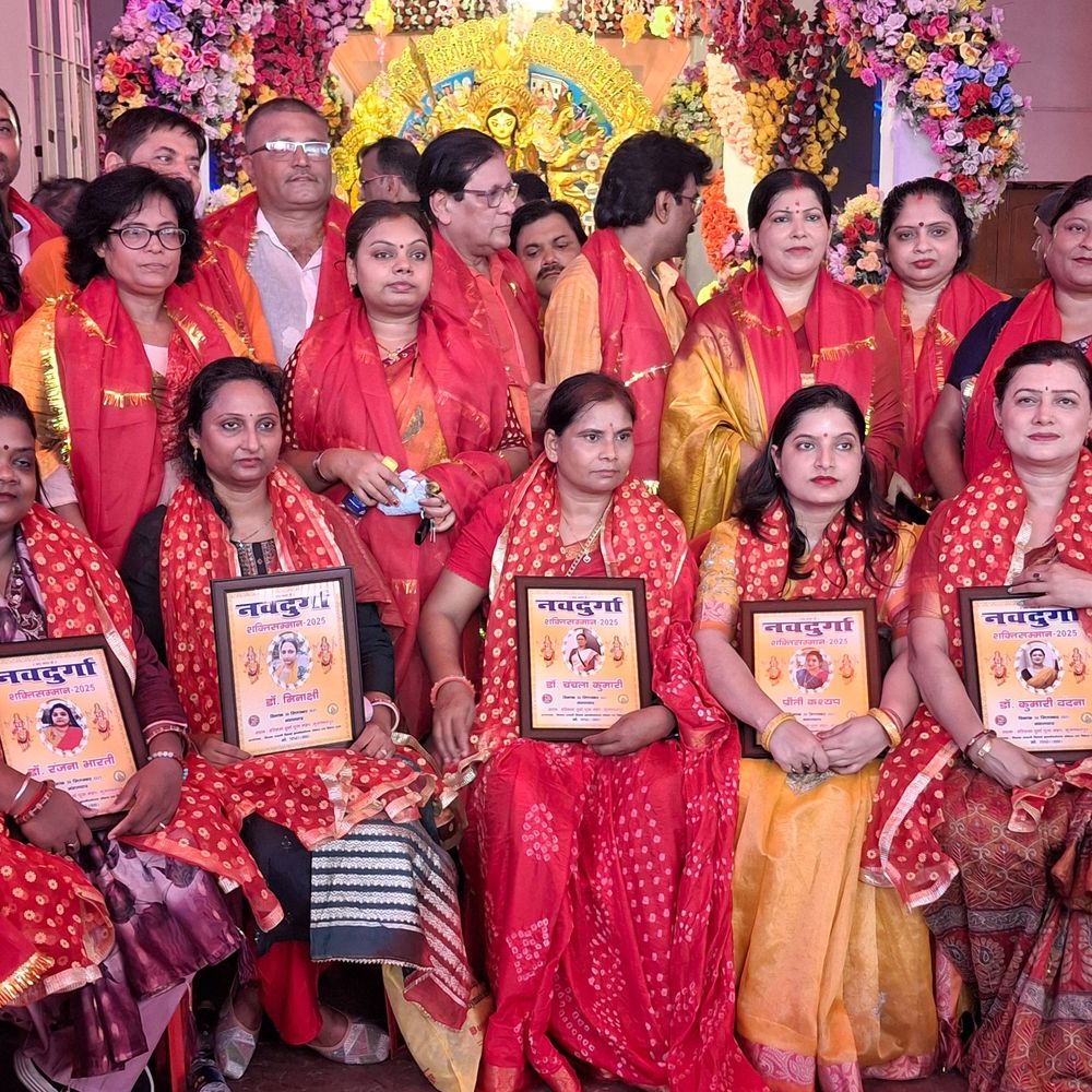 मुजफ्फरपुर में सातवां नव दुर्गा शक्ति सम्मान:अलग-अलग एरिया में योगदान के लिए 9 महिलाओं को सम्मान, संयोजक बोले- नारी शक्ति हर मोर्चे पर निर्णायक