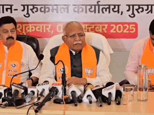 गुरुग्राम में कांग्रेस प्रदेशाध्यक्ष पर खट्टर का तंज:बोले-सिर मुंडाते ही ओले पड़ गए, नया अध्यक्ष बनते ही कानाफूसी शुरू