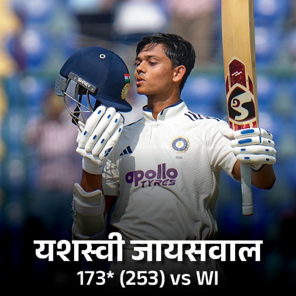 दिल्ली टेस्ट के पहले दिन भारत- 318/2:यशस्वी का 7वां शतक, वेस्टइंडीज के खिलाफ अपना बेस्ट स्कोर बनाया; वारिकन को 2 विकेट