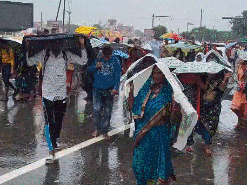 अयोध्या में 10 लाख श्रद्धालु, घाटों पर जगह नहीं:बारिश में 42 किमी की परिक्रमा; मिट्टी माथे पर लगा रहे