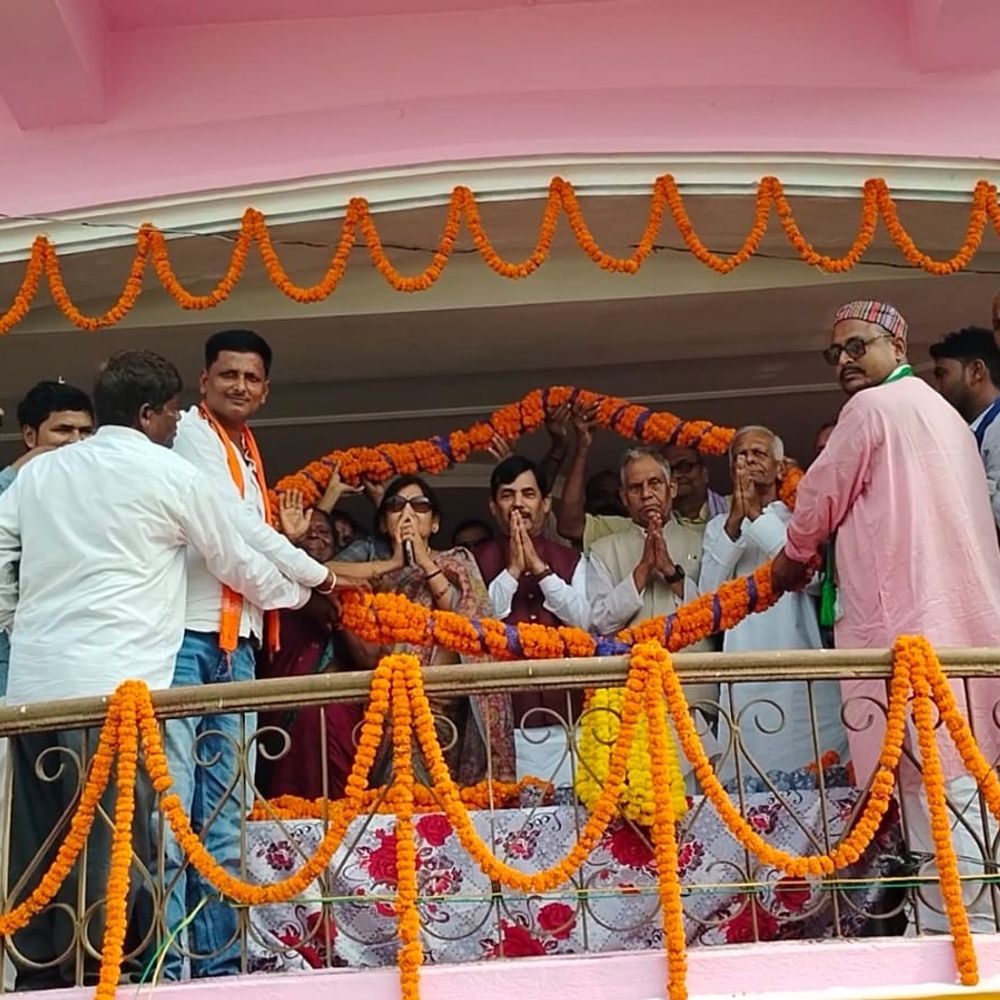 बेलदौर में शाहनवाज हुसैन की जनसभा:महागठबंधन पर साधा निशाना, बोले-विपक्ष उम्मीदवार तय करने में विफल