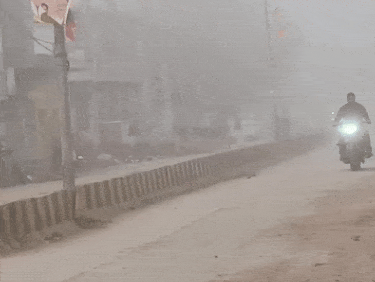 श्योपुर में छाया सीजन का पहला घना कोहरा:दृश्यता 100 मीटर तक घटी, हेडलाइट जलाकर निकले वाहन चालक; तापमान में भी गिरावट