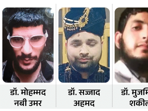 दिल्ली धमाका-37 दिन पहले शादी में बना आतंकियों का ग्रुप:पाकिस्तानी हैंडलर के संपर्क में थे; कश्मीर में चिपके पोस्टर से नजर में आए