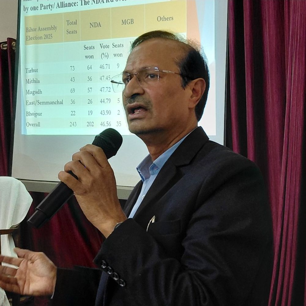 'चुनाव में कुछ अद्भुत नहीं हुआ, यह लोकसभा-2024 का रिपीट':पटना में मशहूर सेफोलॉजिस्ट प्रो.संजय बोले- अन्य का 10% वोट NDA के खाते में गया