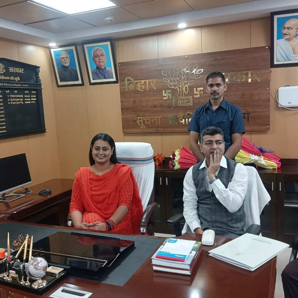 श्रेयसी सिंह ने संभाला IT और खेल मंत्रालय:जमुई की विधायक ने पटना के टेक्नोलॉजी भवन में ग्रहण किया पदभार