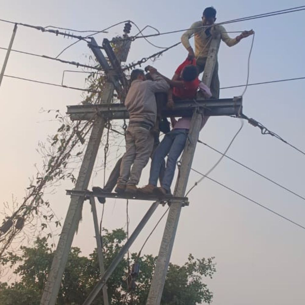 नर्मदापुरम में बिजली आउटसोर्स कर्मचारी की करंट से मौत:परमिट लेकर फॉल्ट सुधारने पोल पर चढ़ा, वहीं चिपका रह गया