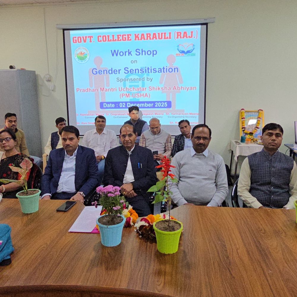 गवर्नमेंट कॉलेज करौली में लैंगिक संवेदनशीलता पर कार्यशाला:  पीएम उषा योजना के तहत शिक्षकों, छात्रों और आमजन ने लिया भाग – Karauli News