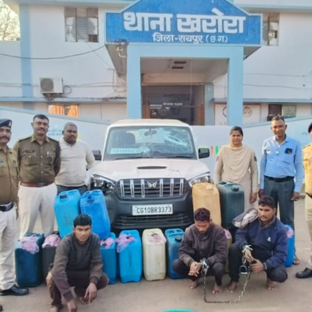 रायपुर में डीजल चोरी करने वाला गिरोह पकड़ाया:किराए की स्कॉर्पियो से करते थे रेकी, स्टील पाइप से टैंक की जाली तोड़ते, तीन आरोपी गिरफ्तार