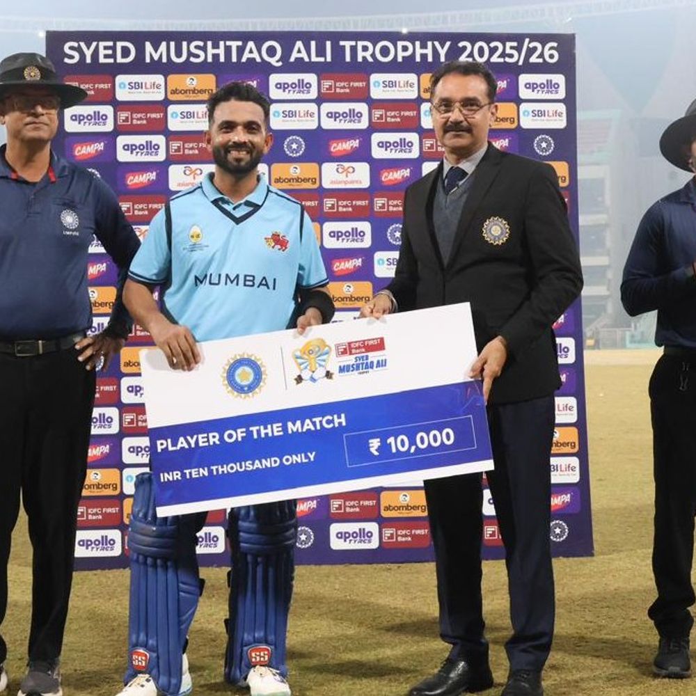 आजिंक्य रहाणे ने 95 रनों की तूफानी पारी खेली:सैयद मुश्ताक अली ट्रॉफी में मुंबई जीती, आंध्र प्रदेश के साथ अगले दौर में पहुंची