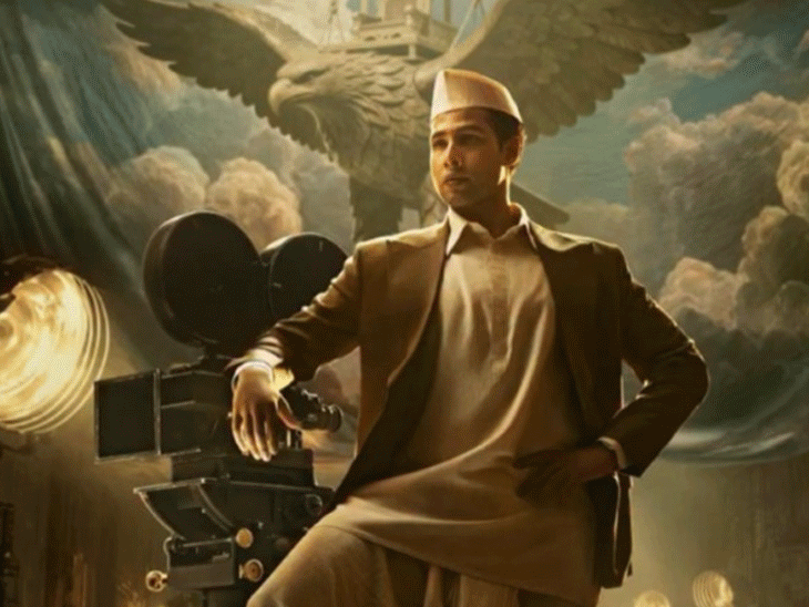 वी. शांताराम की बायोपिक से तमन्ना का लुक आया सामने:साड़ी में दिखीं एक्ट्रेस, फिल्म में निभा रही हैं फिल्ममेकर की पत्नी जयश्री का रोल