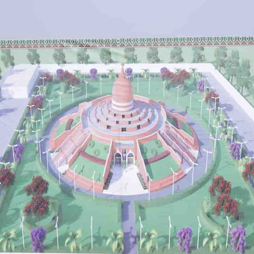 केसरिया बौद्ध स्तूप के सामने बन रहा मॉडर्न रिफ्लेक्शन सेंटर:मोतिहारी में 18 करोड़ की लागत से हो रहा तैयार, बुद्ध दर्शन दिखाएगा