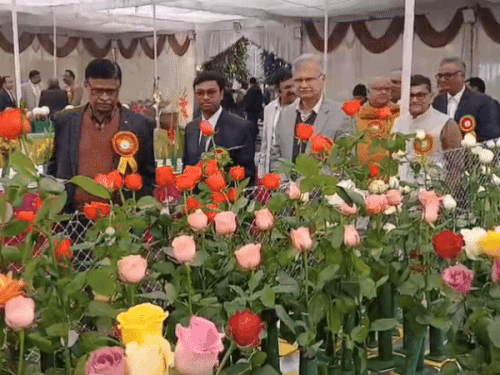 महामना मालवीय के आंगन में लगी पुष्प प्रदर्शनी, VIDEO:2500 प्रकार के फूल,फल और सब्जियों की सजावट से किया आकर्षित