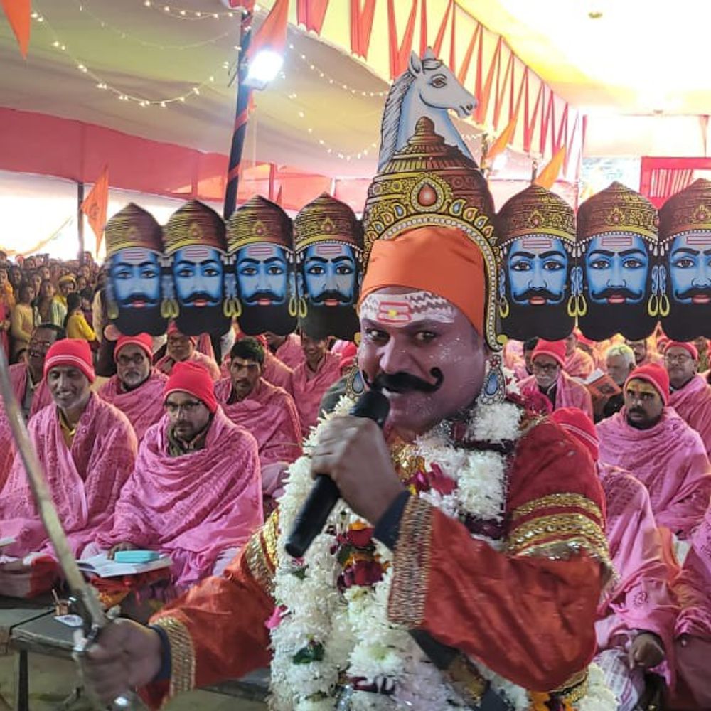 मानस पाठ के आठवें दिन रावण वध:जय श्रीराम के जयकारों से गूंजा पंडाल, उमड़ी श्रद्धालुओं की भीड़