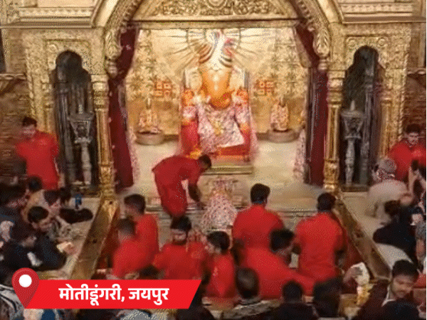 राजस्थान के मंदिरों में भीड़,2 घंटे में हो रहे दर्शन:खाटूश्यामजी से 17 किमी पहले ही गाड़ियां रोकीं, त्रिनेत्र गणेशजी रोड पर जाम