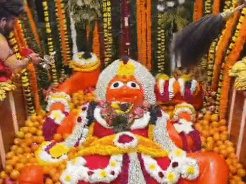 नए वर्ष के पहले दिन बड़े हनुमानजी की विशेष आरती:प्रयागराज में भाेर में ही ब्राह्मणों ने डमरू बजाकर व शंखनाद कर किया नए साल का स्वागत