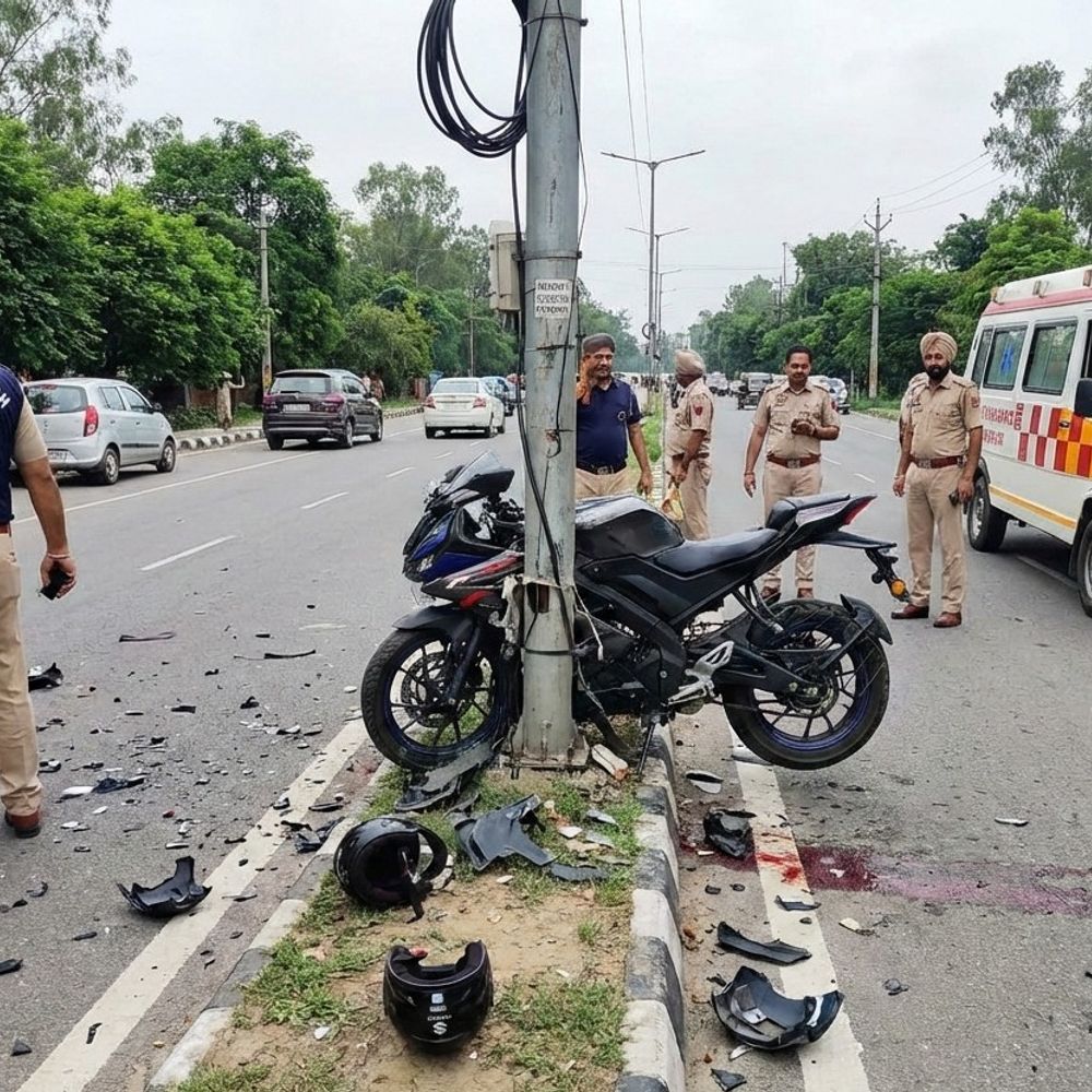 चंडीगढ़ में एक्सीडेंट में 2 स्टूडेंट्स की मौत:  बेकाबू हुई तेज रफ्तार बाइक, सड़क पर लगे पोल से टकराई, आईटी पार्क से लौट रहे – Chandigarh News