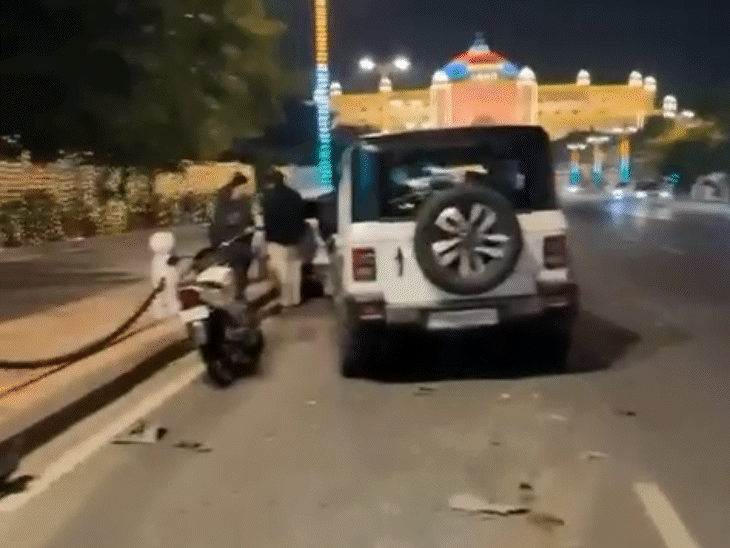 जयपुर में थार गाड़ी का फिर आतंक:  विधानसभा के सामने चार वाहनों को मारी टक्कर – Jaipur News