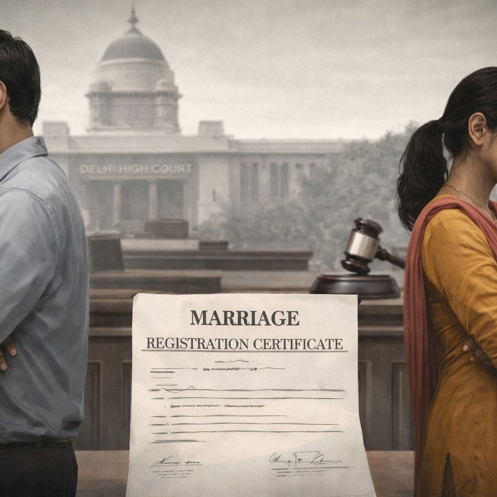 हाइकोर्ट बोला-शादी के बाद साथ नहीं रहे तो रजिस्ट्रेशन औपचारिकता:एक साल से पहले तलाक से इनकार करने के लिए इसका इस्तेमाल नहीं हो सकता