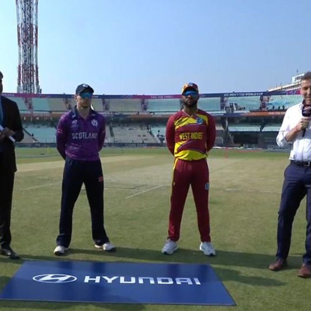 टी-20 वर्ल्डकप- स्कॉटलैंड ने टॉस जीतकर फील्डिंग चुनी:वेस्टइंडीज ने 7 ओवर में 50 रन बनाए, होप और किंग ओपनिंग करने उतरे