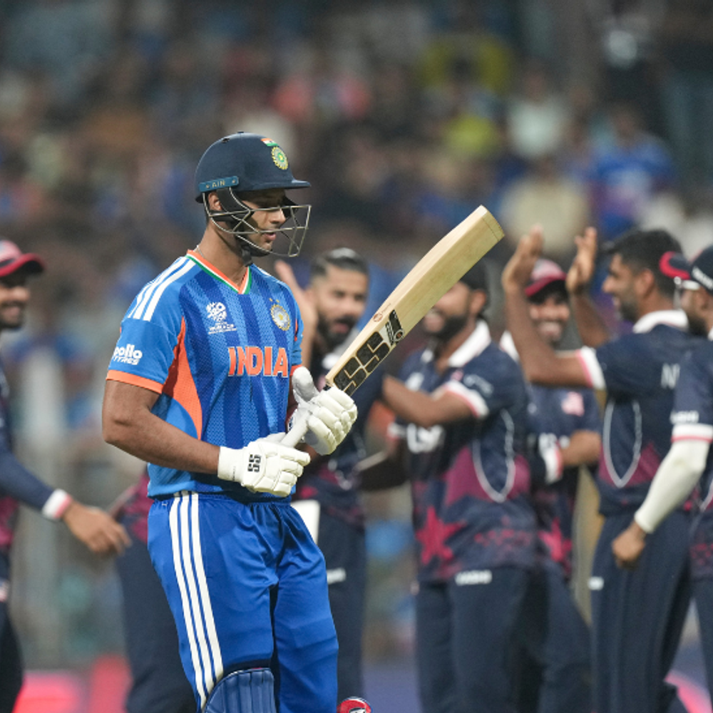 टी-20 वर्ल्डकप- अमेरिका के खिलाफ भारतीय पारी बिखरी:118 रन बनाने में 7 विकेट गिरे, अक्षर पटेल 14 रन बनाकर आउट; स्कोर 118/7