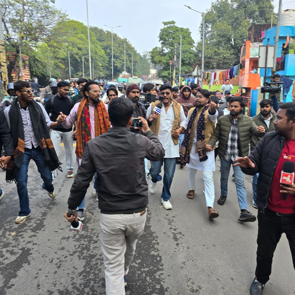 UGC कानून 2026 को लेकर फिर सड़क पर बापसा:स्वास्थ्य भवन से परिवर्तन चौक तक मार्च, 3 से 9 फरवरी तक चला धरना, पुलिस हटाने के बाद दोबारा प्रदर्शन का ऐलान