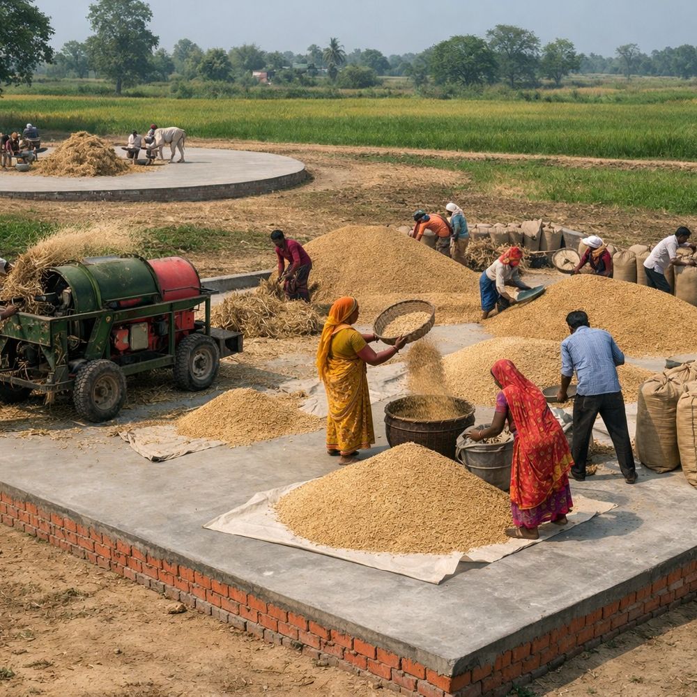 सामुदायिक थ्रेसिंग फ्लोर निर्माण के लिए आवेदन शुरू:एफपीओ को मिलेगा 85 हजार रुपये तक अनुदान